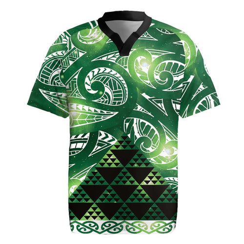Matariki New Zealand Rugby Jersey NZ Niho Taniwha Maori New Year Green Galaxy