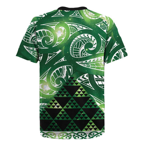 Matariki New Zealand Rugby Jersey NZ Niho Taniwha Maori New Year Green Galaxy