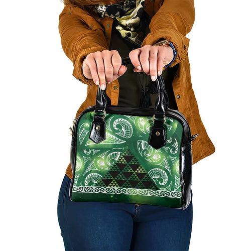 Matariki New Zealand Shoulder Handbag NZ Niho Taniwha Maori New Year Green Galaxy