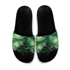 Matariki New Zealand Slide Sandals NZ Niho Taniwha Maori New Year Green Galaxy