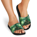 Matariki New Zealand Slide Sandals NZ Niho Taniwha Maori New Year Green Galaxy