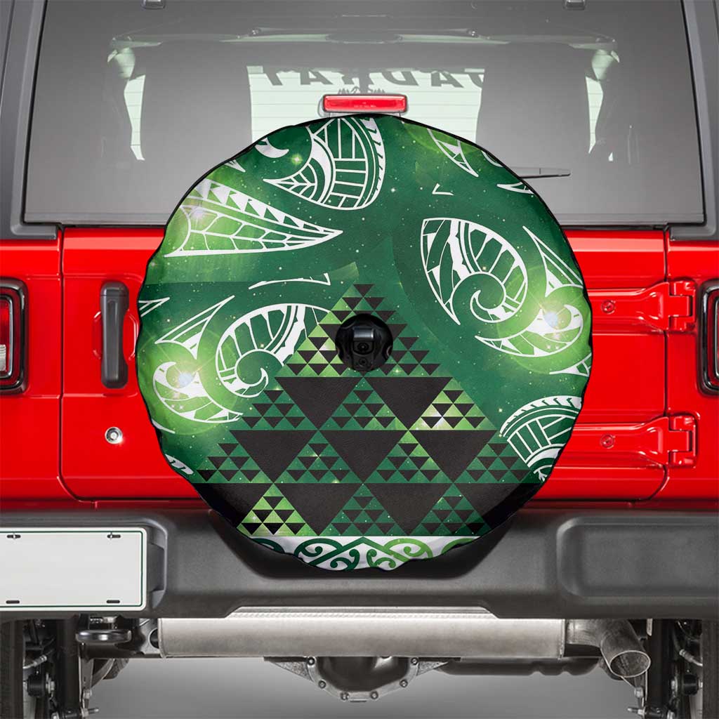 Matariki New Zealand Spare Tire Cover NZ Niho Taniwha Maori New Year Green Galaxy