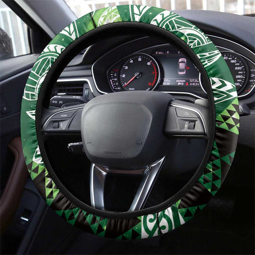 Matariki New Zealand Steering Wheel Cover NZ Niho Taniwha Maori New Year Green Galaxy