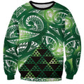 Matariki New Zealand Sweatshirt NZ Niho Taniwha Maori New Year Green Galaxy