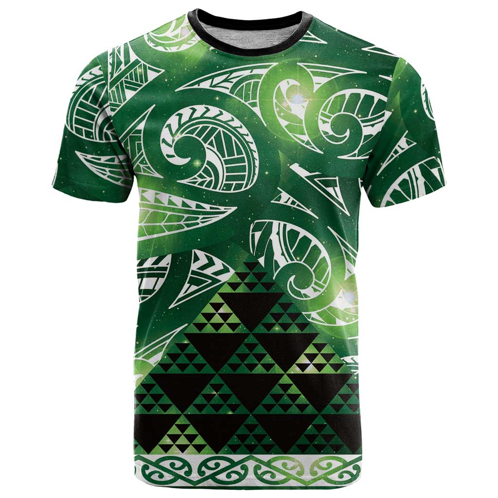 Matariki New Zealand T Shirt NZ Niho Taniwha Maori New Year Green Galaxy