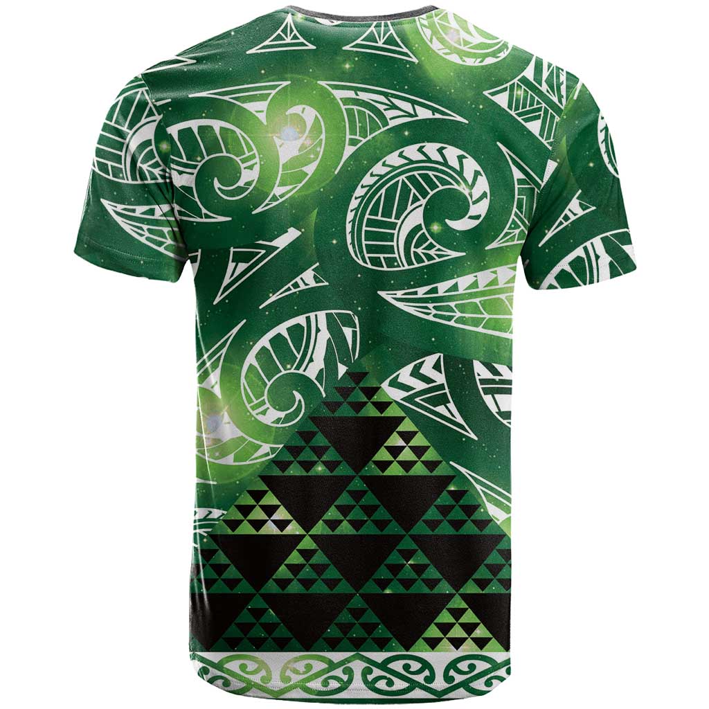 Matariki New Zealand T Shirt NZ Niho Taniwha Maori New Year Green Galaxy