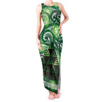 Matariki New Zealand Tank Maxi Dress NZ Niho Taniwha Maori New Year Green Galaxy