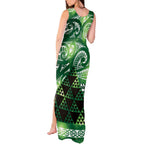 Matariki New Zealand Tank Maxi Dress NZ Niho Taniwha Maori New Year Green Galaxy