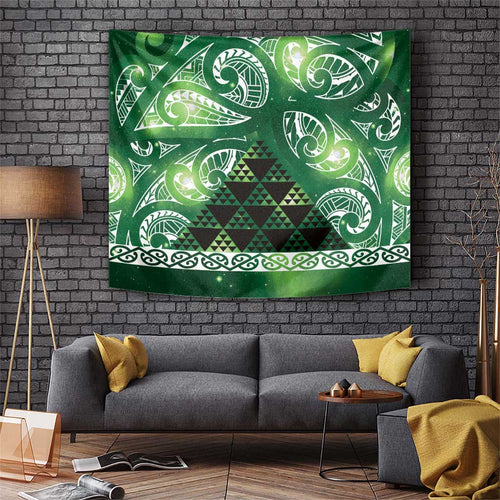 Matariki New Zealand Tapestry NZ Niho Taniwha Maori New Year Green Galaxy