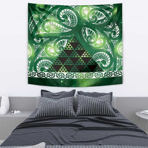 Matariki New Zealand Tapestry NZ Niho Taniwha Maori New Year Green Galaxy