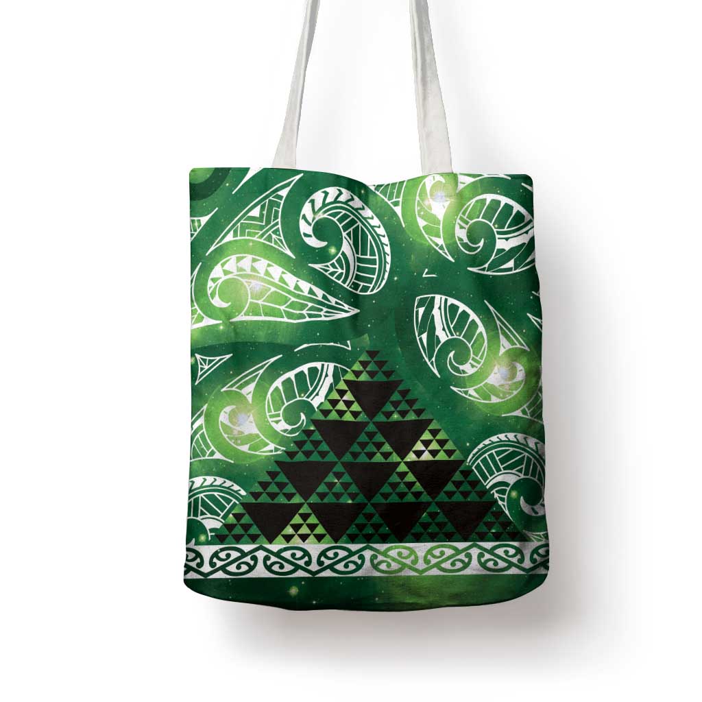 Matariki New Zealand Tote Bag NZ Niho Taniwha Maori New Year Green Galaxy