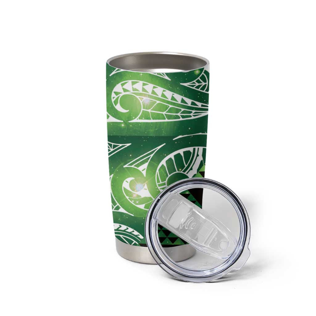 Matariki New Zealand Tumbler Cup NZ Niho Taniwha Maori New Year Green Galaxy