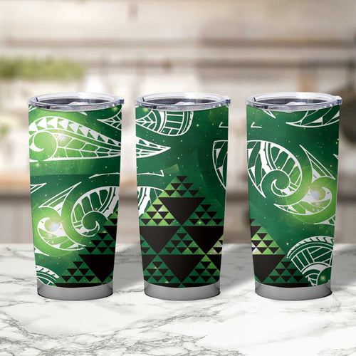 Matariki New Zealand Tumbler Cup NZ Niho Taniwha Maori New Year Green Galaxy