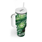 Matariki New Zealand Tumbler With Handle NZ Niho Taniwha Maori New Year Green Galaxy
