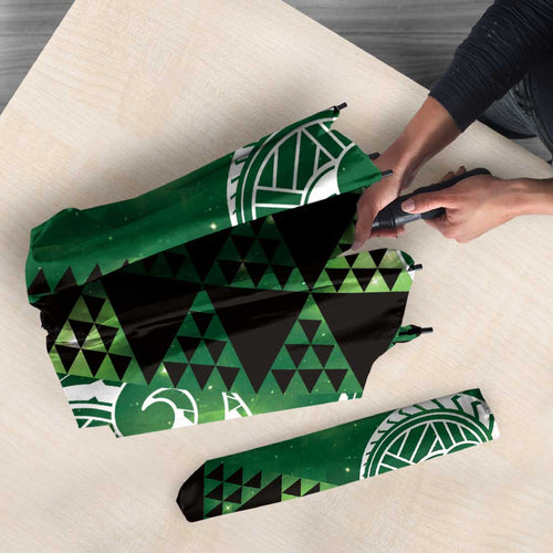 Matariki New Zealand Umbrella NZ Niho Taniwha Maori New Year Green Galaxy