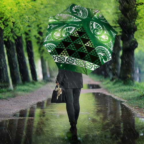 Matariki New Zealand Umbrella NZ Niho Taniwha Maori New Year Green Galaxy