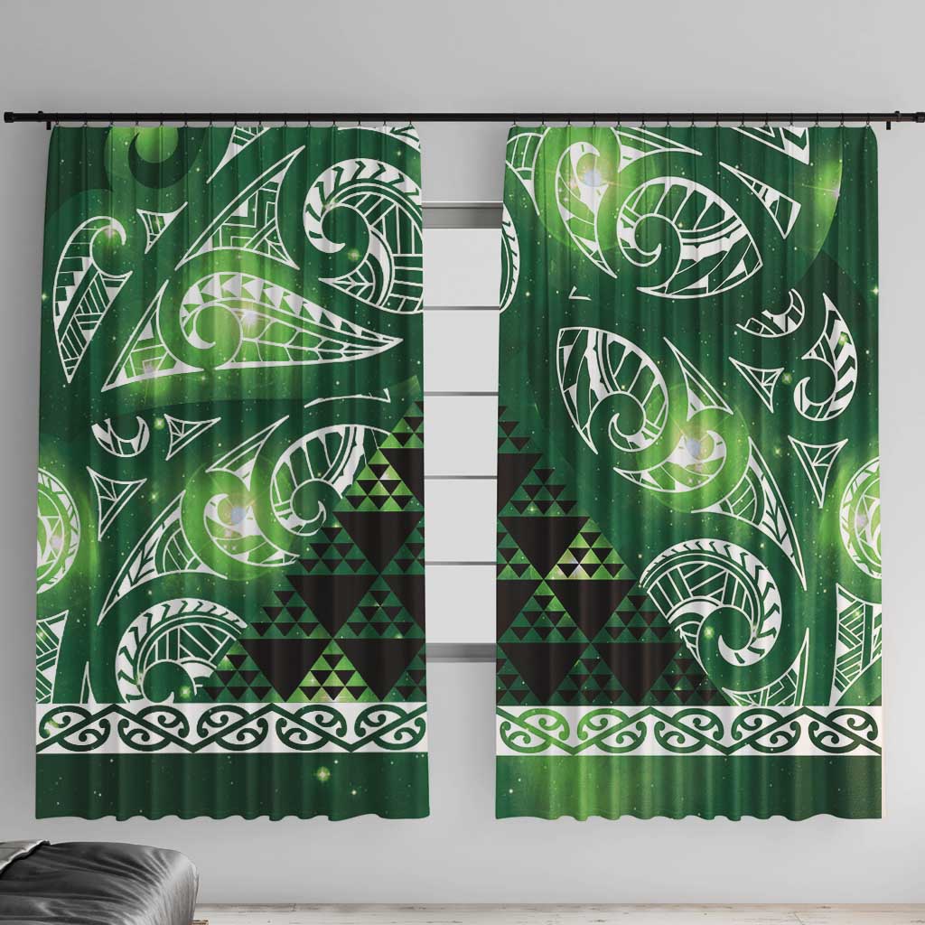 Matariki New Zealand Window Curtain NZ Niho Taniwha Maori New Year Green Galaxy
