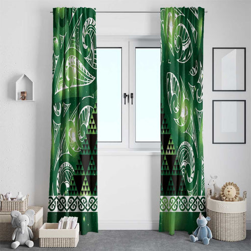 Matariki New Zealand Window Curtain NZ Niho Taniwha Maori New Year Green Galaxy