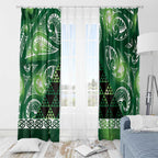 Matariki New Zealand Window Curtain NZ Niho Taniwha Maori New Year Green Galaxy