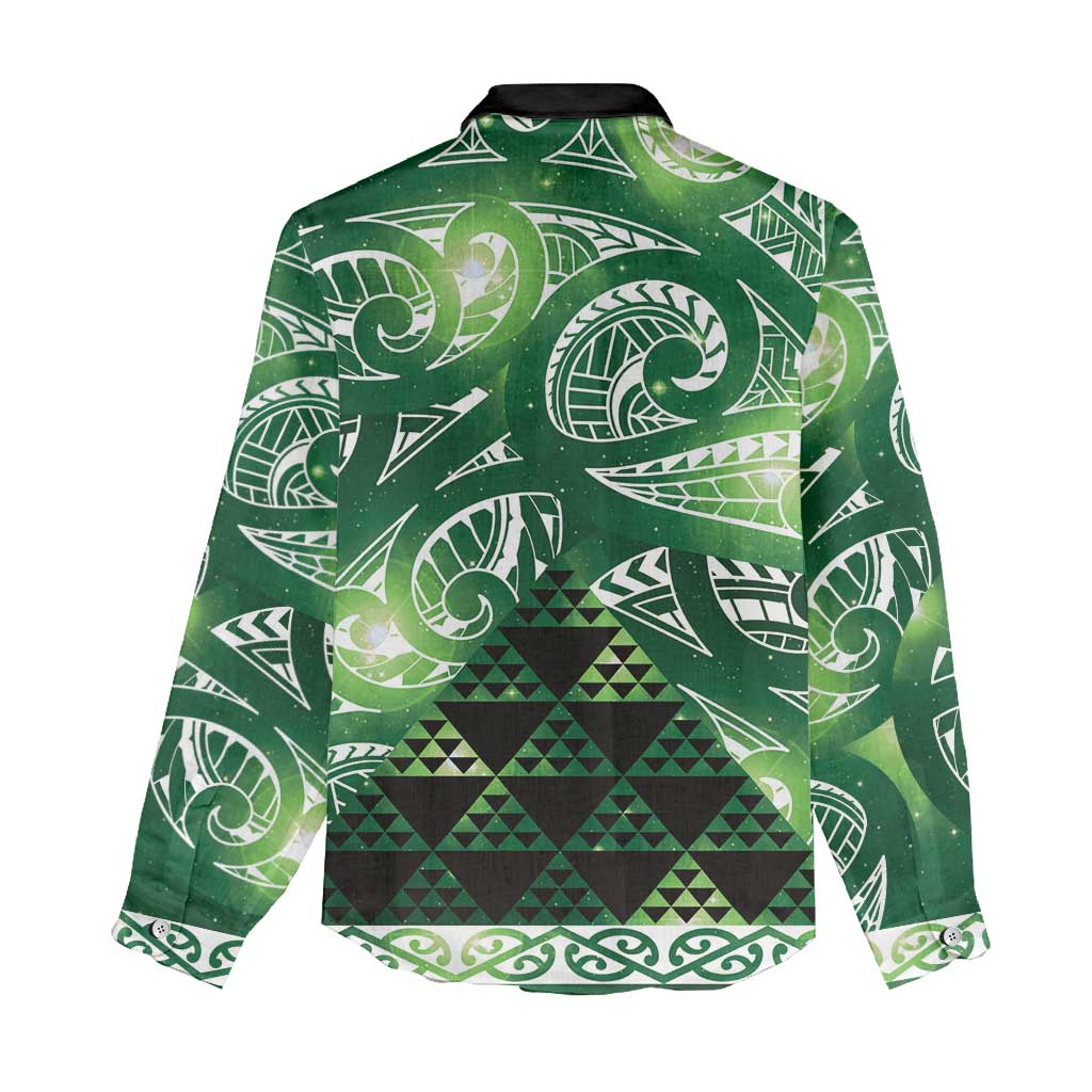 Matariki New Zealand Women Casual Shirt NZ Niho Taniwha Maori New Year Green Galaxy