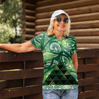Matariki New Zealand Women Polo Shirt NZ Niho Taniwha Maori New Year Green Galaxy
