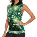 Matariki New Zealand Women Sleeveless Polo Shirt NZ Niho Taniwha Maori New Year Green Galaxy