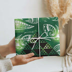 Matariki New Zealand Wrapping Paper NZ Niho Taniwha Maori New Year Green Galaxy
