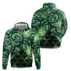 Matariki New Zealand Zip Hoodie NZ Niho Taniwha Maori New Year Green Galaxy