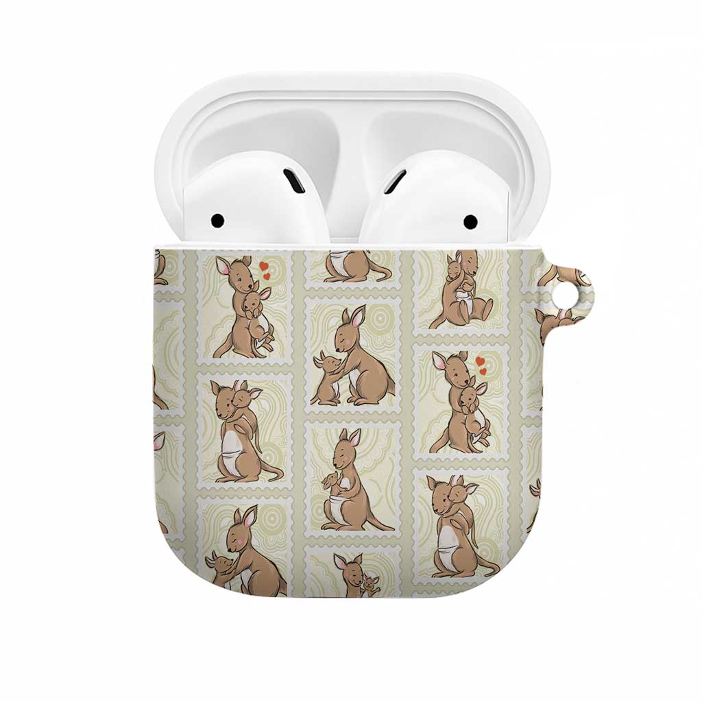 Kangaroo Australia Mother's Day AirPods Case Mum and Joey Memory Aboriginal Stamp Seamless Style