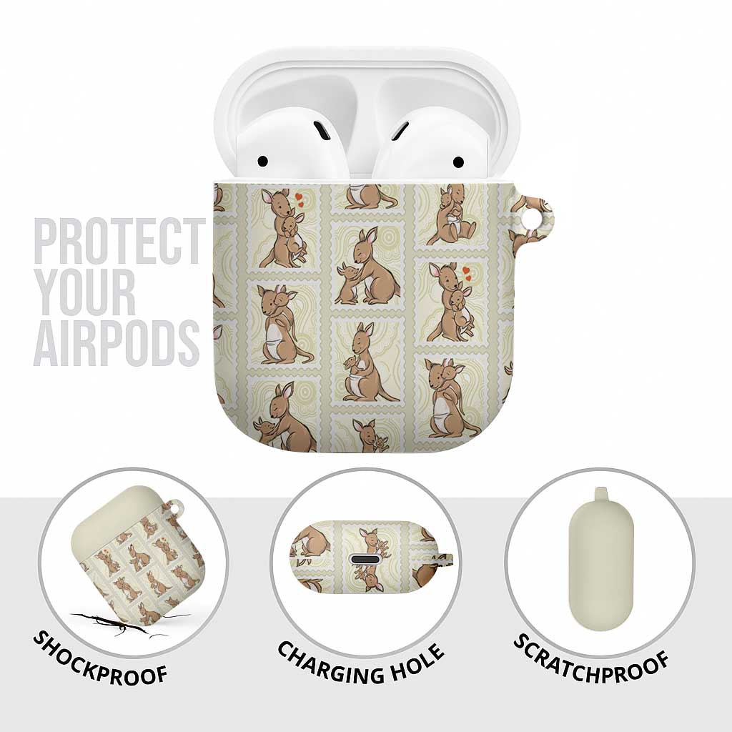 Kangaroo Australia Mother's Day AirPods Case Mum and Joey Memory Aboriginal Stamp Seamless Style