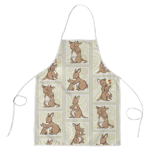 Kangaroo Australia Mother's Day Apron Mum and Joey Memory Aboriginal Stamp Seamless Style
