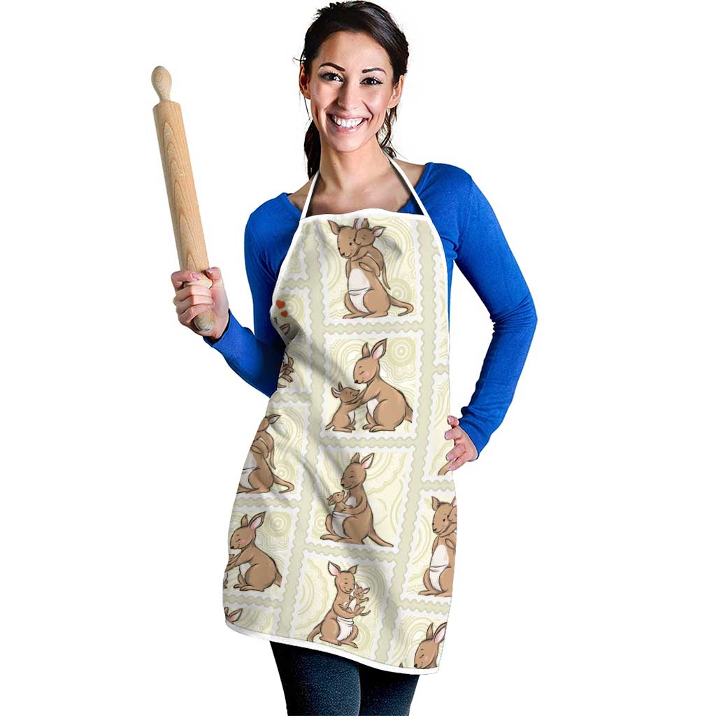 Kangaroo Australia Mother's Day Apron Mum and Joey Memory Aboriginal Stamp Seamless Style