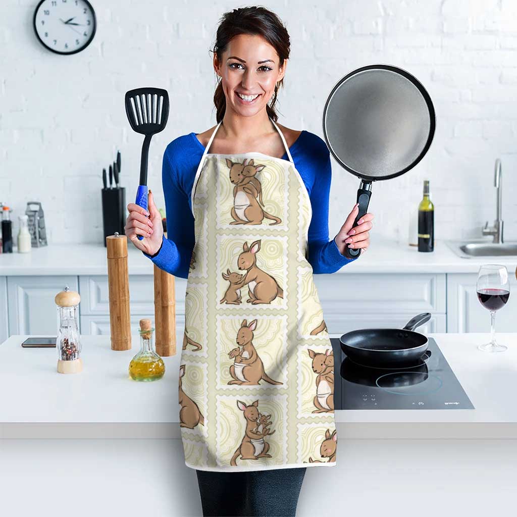 Kangaroo Australia Mother's Day Apron Mum and Joey Memory Aboriginal Stamp Seamless Style