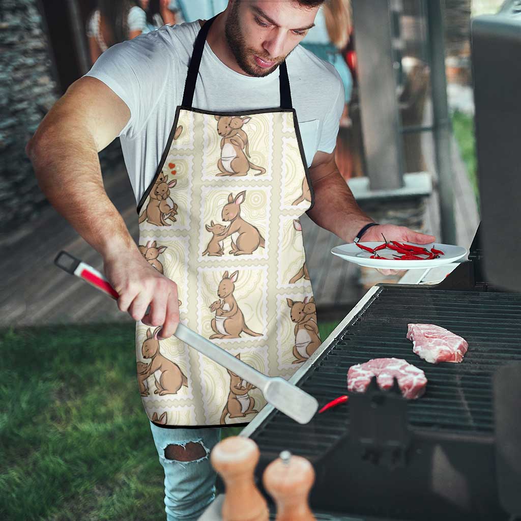 Kangaroo Australia Mother's Day Apron Mum and Joey Memory Aboriginal Stamp Seamless Style