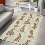 Kangaroo Australia Mother's Day Area Rug Mum and Joey Memory Aboriginal Stamp Seamless Style