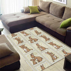 Kangaroo Australia Mother's Day Area Rug Mum and Joey Memory Aboriginal Stamp Seamless Style