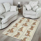 Kangaroo Australia Mother's Day Area Rug Mum and Joey Memory Aboriginal Stamp Seamless Style