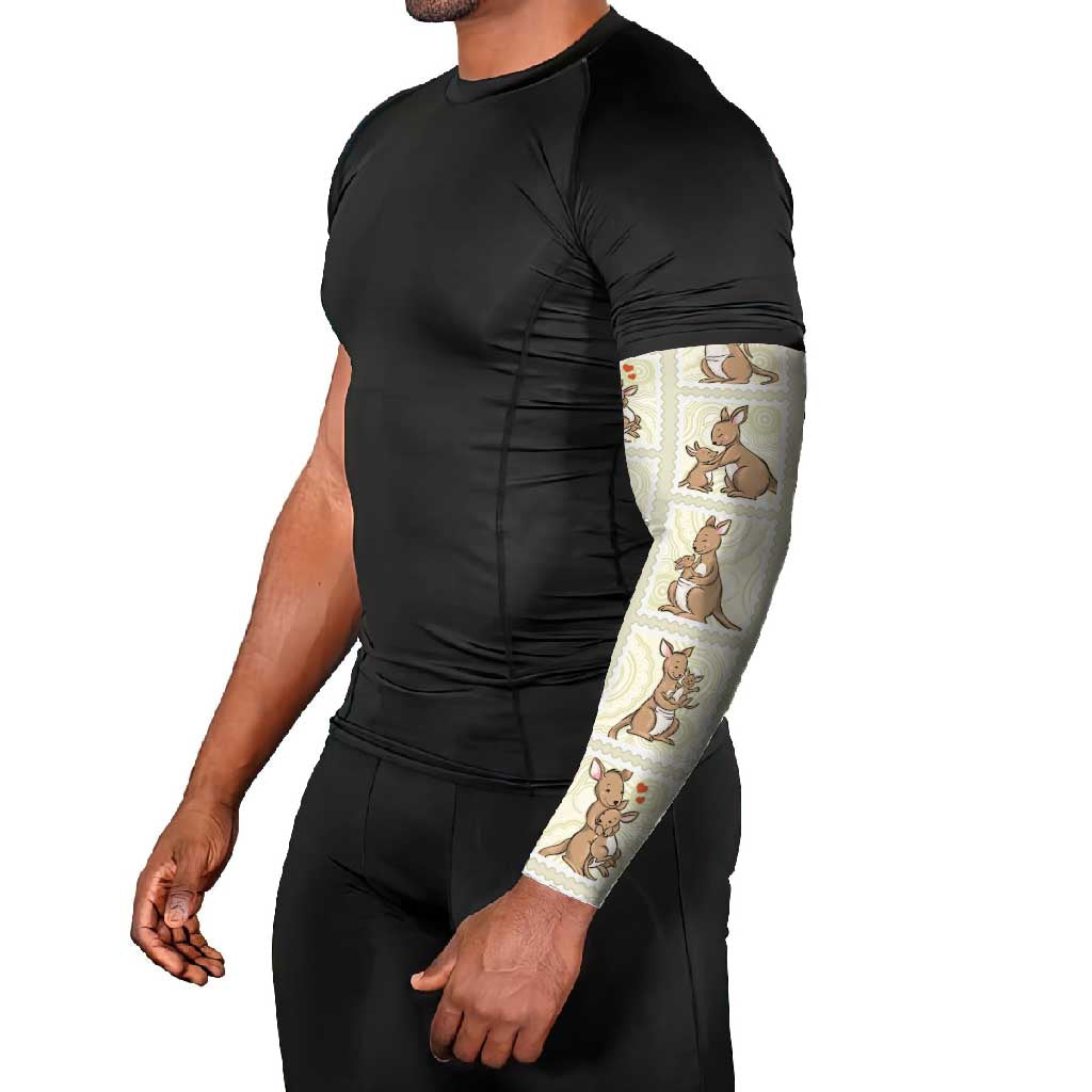 Kangaroo Australia Mother's Day Arm Sleeves Mum and Joey Memory Aboriginal Stamp Seamless Style