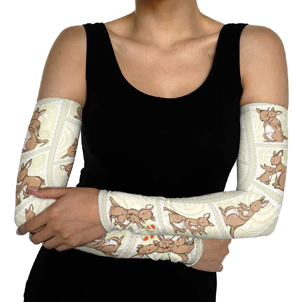 Kangaroo Australia Mother's Day Arm Sleeves Mum and Joey Memory Aboriginal Stamp Seamless Style