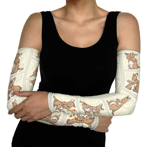 Kangaroo Australia Mother's Day Arm Sleeves Mum and Joey Memory Aboriginal Stamp Seamless Style