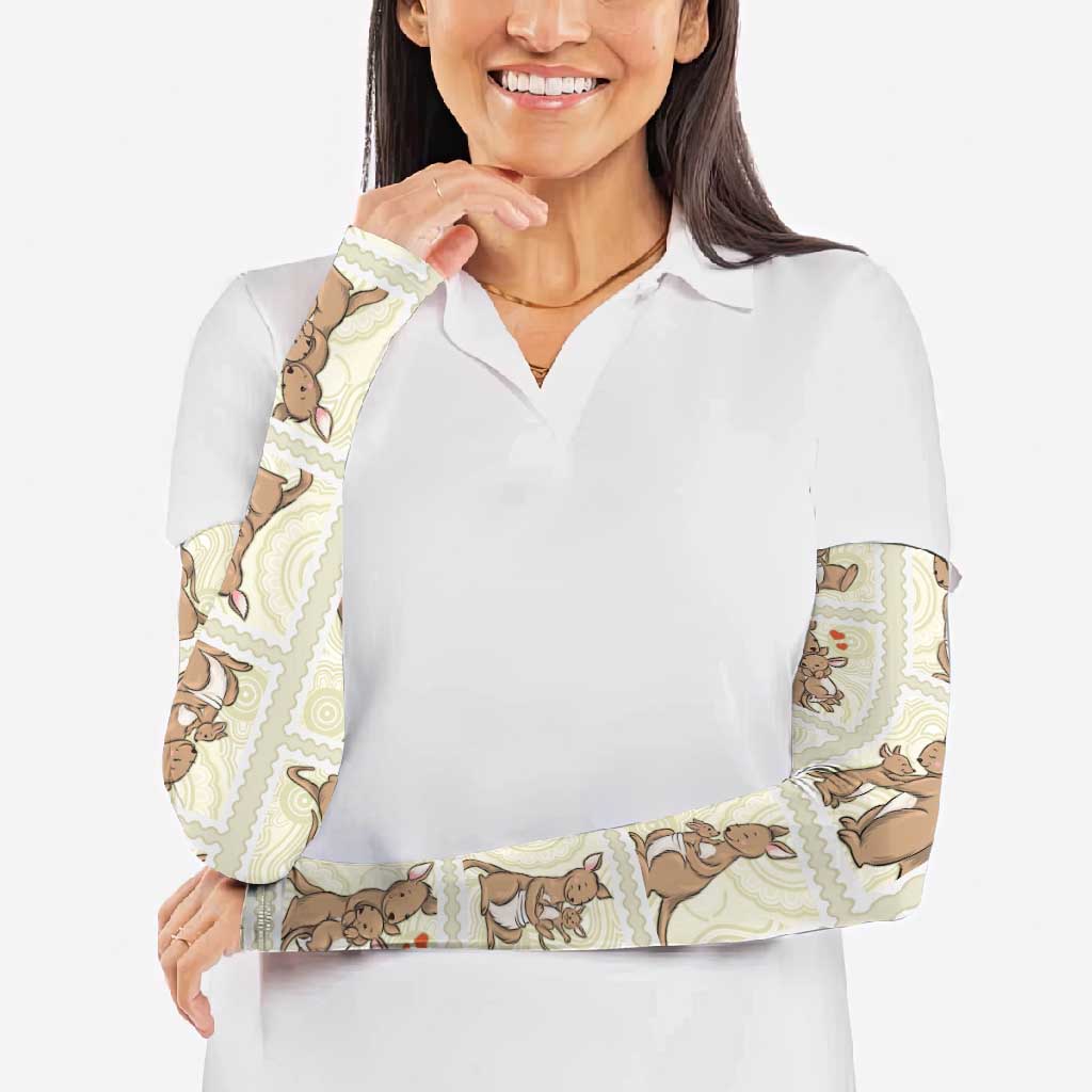 Kangaroo Australia Mother's Day Arm Sleeves Mum and Joey Memory Aboriginal Stamp Seamless Style