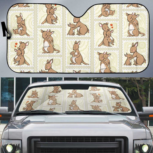 Kangaroo Australia Mother's Day Auto Sun Shade Mum and Joey Memory Aboriginal Stamp Seamless Style