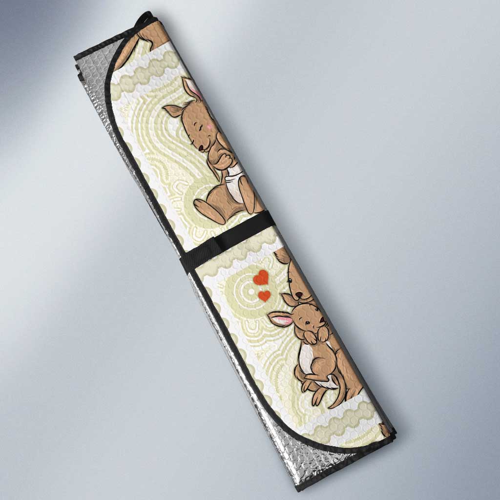 Kangaroo Australia Mother's Day Auto Sun Shade Mum and Joey Memory Aboriginal Stamp Seamless Style