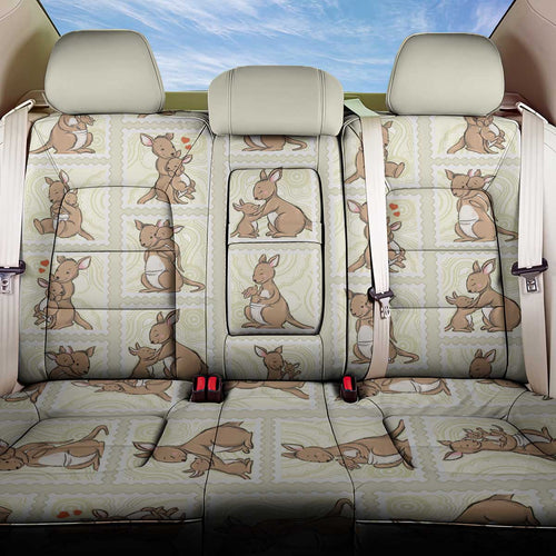 Kangaroo Australia Mother's Day Back Car Seat Cover Mum and Joey Memory Aboriginal Stamp Seamless Style