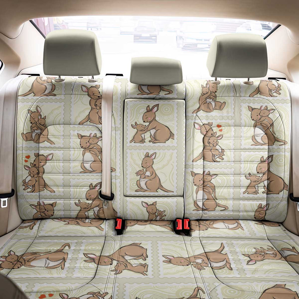 Kangaroo Australia Mother's Day Back Car Seat Cover Mum and Joey Memory Aboriginal Stamp Seamless Style