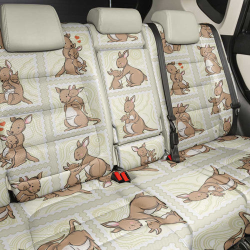 Kangaroo Australia Mother's Day Back Car Seat Cover Mum and Joey Memory Aboriginal Stamp Seamless Style
