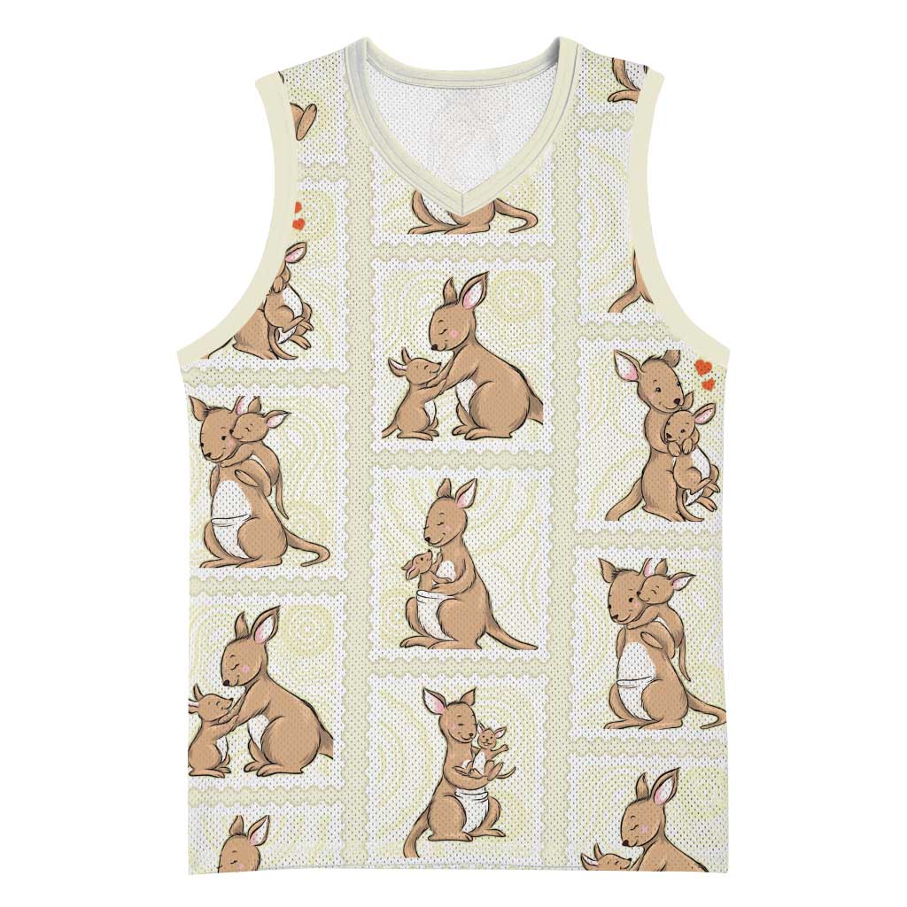 Kangaroo Australia Mother's Day Basketball Jersey Mum and Joey Memory Aboriginal Stamp Seamless Style