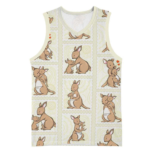Kangaroo Australia Mother's Day Basketball Jersey Mum and Joey Memory Aboriginal Stamp Seamless Style