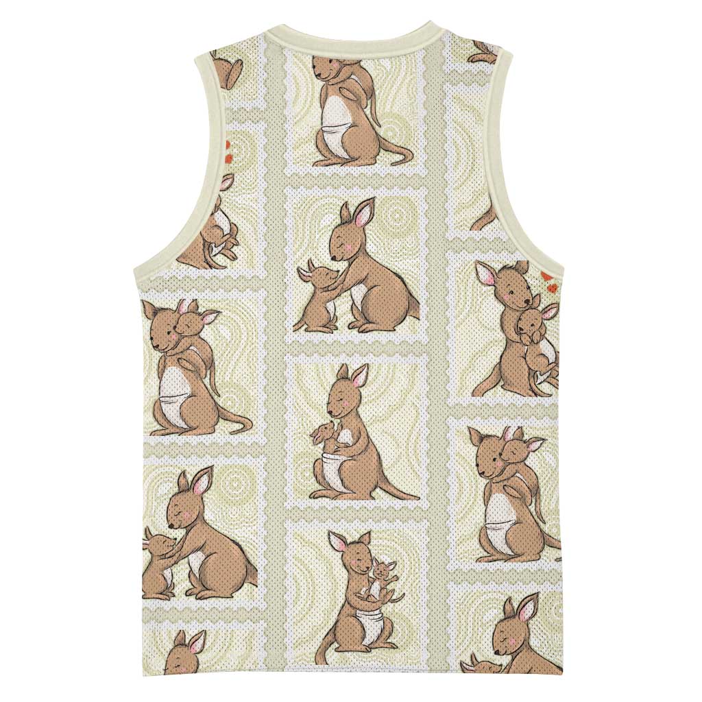 Kangaroo Australia Mother's Day Basketball Jersey Mum and Joey Memory Aboriginal Stamp Seamless Style