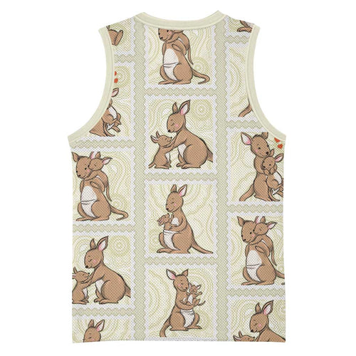 Kangaroo Australia Mother's Day Basketball Jersey Mum and Joey Memory Aboriginal Stamp Seamless Style